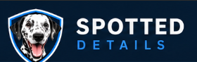 Spotted Details logo featuring a Dalmatian in a shield